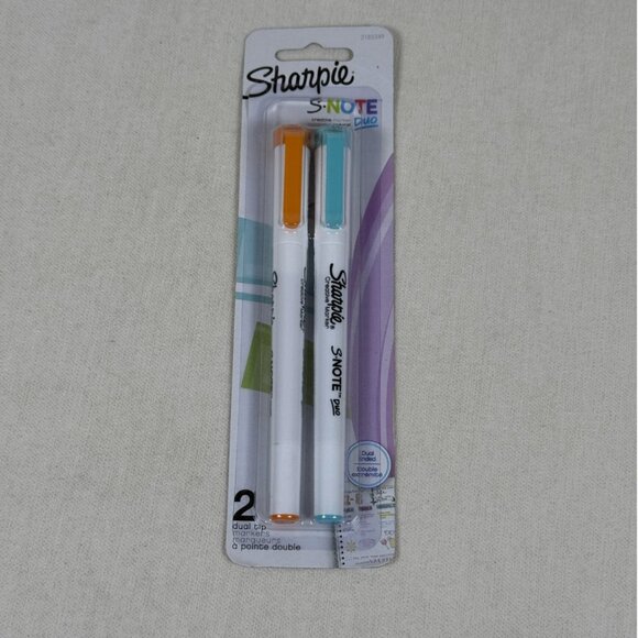 Sharpie S-Note Duo Creative Marker Set of Two Colors Orange & Blue - Picture 1 of 2